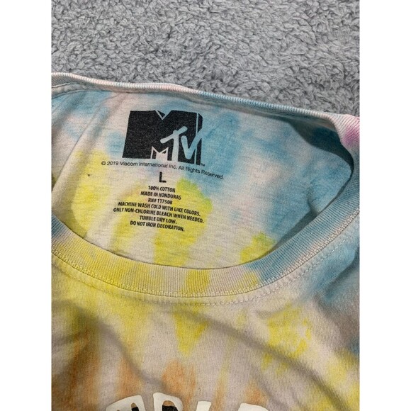 2019 Viacom MTV 1981 New York City Music Television Tie-Dye Graphic Shirt Swirl - Picture 2 of 7